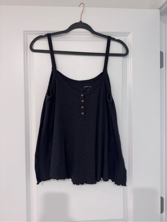 American Eagle Outfitters Tops - American Eagle Outfitters Emerald Green Waffle-Knit Button Cami